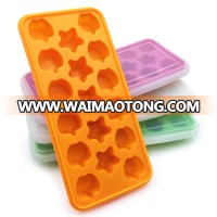 Homemade Food grade Customized Star And Apple Shape Silicon Ice Cube Maker Ice Tray Mould With lid